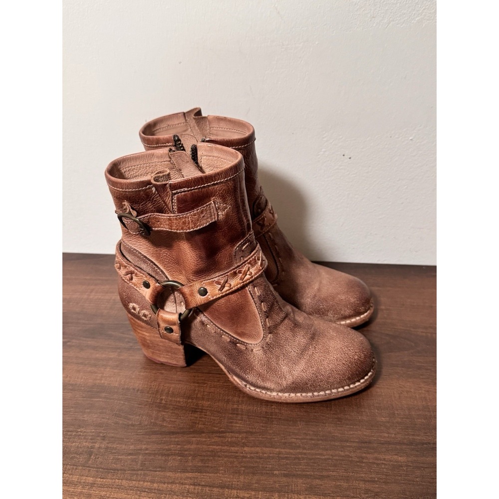 Bed Stu Octane II Tan Leather Ankle Harness Boot Size 6.5 Vibram Cobbler Series